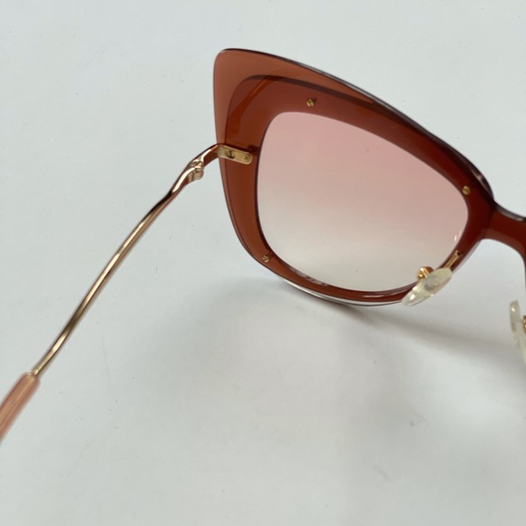 Chloe Cat Eye 63mm Peach Red Sunglasses New With Tag / Case & Cleaning Cloth - Picture 8 of 14